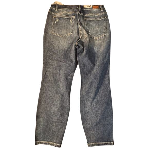 Judy Blue Boyfriend Jeans Women's 16W High Rise Relaxed Fit Ripped Stretch Denim - Picture 7 of 15